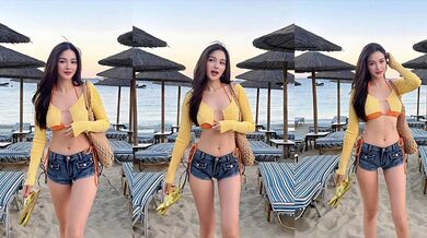 泰国网红 Jeenzen 露脸口交女上骑乘 双指插穴淫水四溅 无套后入爆操内射爽翻天！